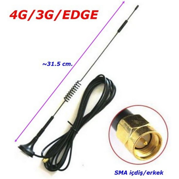 4G Anten Full Takım 9-12 dB 4G Lte Anten 4G-3G (SMA erkek-içdiş)