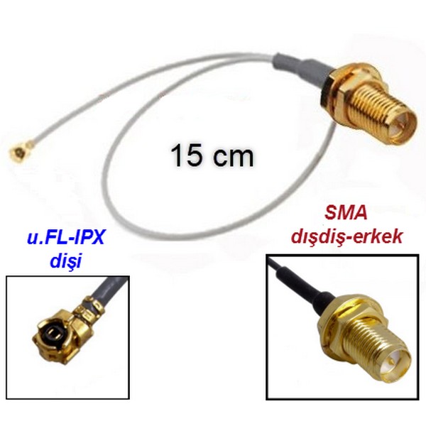 Pigtail%20Kablo%20IPX%20U.FL%20to%20SMA%20erkek-dışdiş%20(15%20cm)%20(U.FL%20dişi%20MHF1%20modeldir)