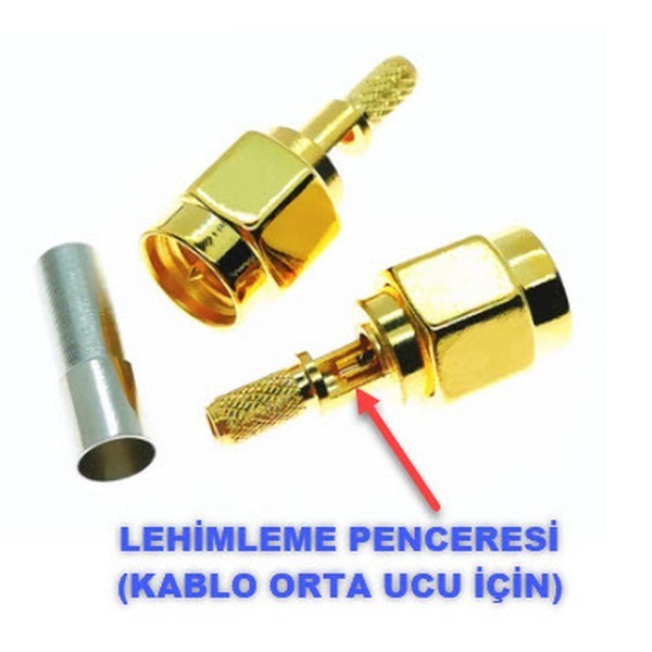 SMA%20erkek%20Konnektör%20Seti%20(SMA%20erkek-içdiş%20Sıkmalı%20düz%20model)%20(Rg174)%20(Lehim%20Pencereli)