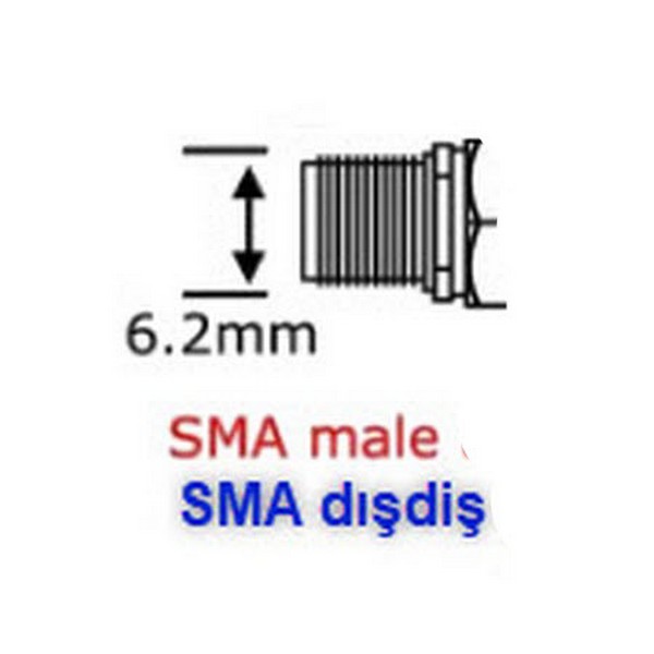 SMA Konnektör Dönüştürücü Adaptör (SMA dişi-dışdiş to SMA erkek-dışdiş) (düz model)