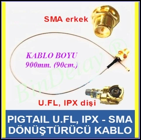 Pigtail%20Kablo%20U.FL%20IPX%20to%20SMA%20erkek-dışdiş%20(90%20cm)%20(U.FL%20dişi%20MHF1%20modeldir)