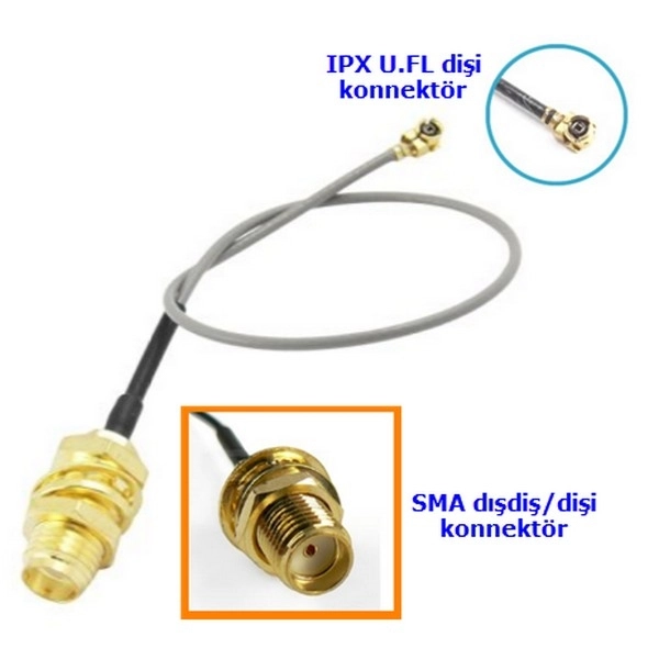 Pigtail%20Kablo%20IPX%20U.FL%20to%20SMA%20dişi-dışdiş%20(20%20cm)%20(U.FL%20dişi%20MHF1%20modeldir)
