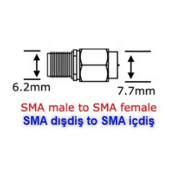 SMA Konnektör Dönüştürücü Adaptör (erkek-içdiş to dişi-dışdiş) (dirsekli Model)