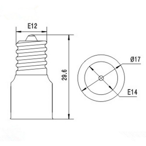 E12 to E14 Duy Dönüştürücü Adaptör (E12 duyda E14 Ampul)