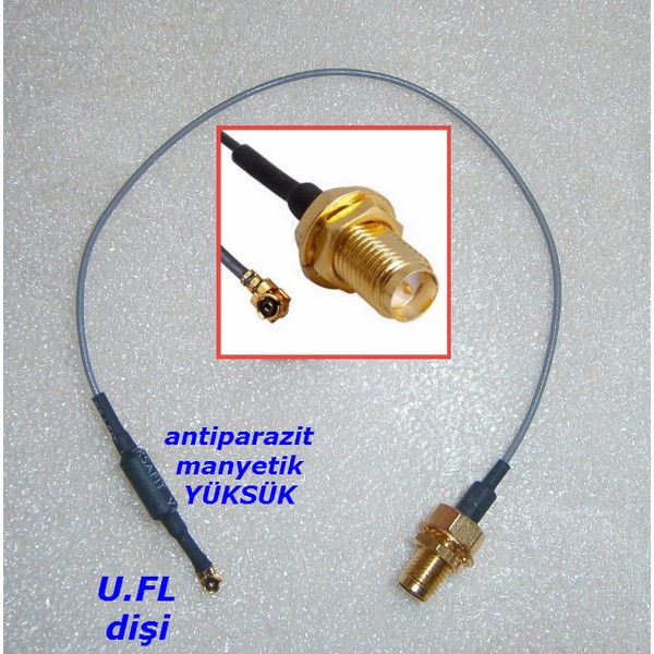 Pigtail%20Kablo%20IPX%20U.FL%20to%20SMA%20erkek-dışdiş%20(Anti%20Parazit)%20(20%20cm)%20(U.FL%20dişi%20MHF1%20modeldir)