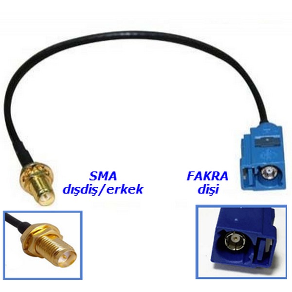 SMA%20to%20FAKRA%20Bağlantı%20Kablosu%20(SMA%20erkek-dışdiş-FAKRA%20dişi)%20(Rg174)