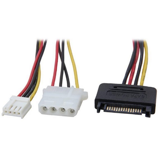SATA to Floppy+3.5 IDE Power Dönüştürücü Kablo (erkek-dişi-dişi)