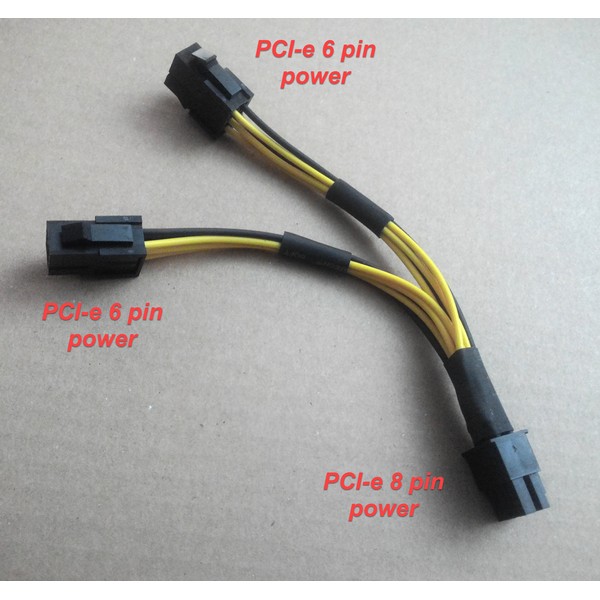 PCI-e to PCI-e Power Kablosu (2x PCI-e 6 pin to 1x PCI-e 8 pin)