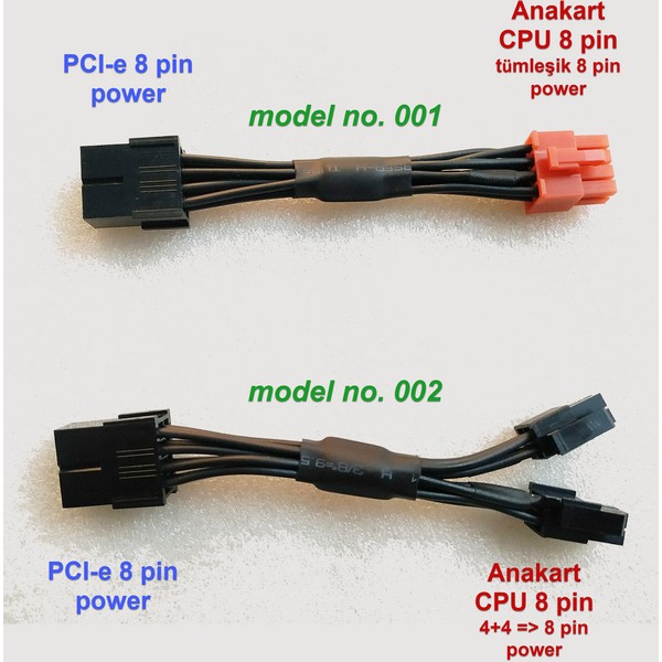 PCI-e to CPU Power Kablosu (PCI-e 8 pin to Anakart CPU 8 pin)