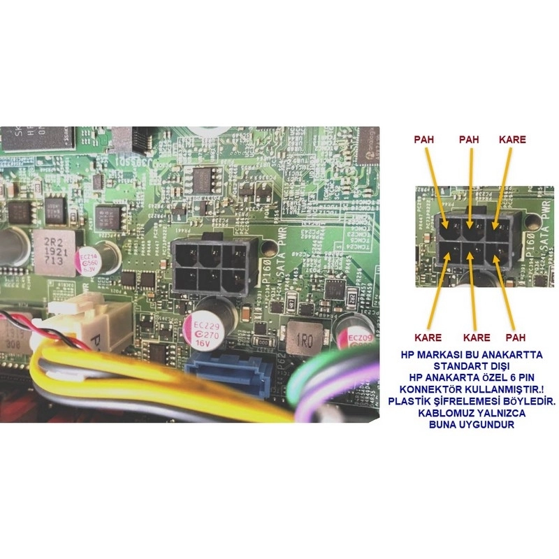 HP%20Anakart%20SATA%206%20Pin%20to%20SATA%20Power%20Kablosu%20SSD,%20HDD,%20DVD%20Güç%20Kablosu%20(seçenekli)