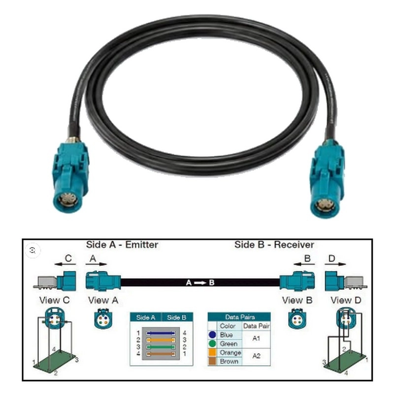 FAKRA%20HSD%20LVDS%204%20pin%20Otomotiv%20Kamera%20Bağlantı%20kablosu%20(LVDS%20Dişi%20to%20LVDS%20Dişi)%20(seçenekli)