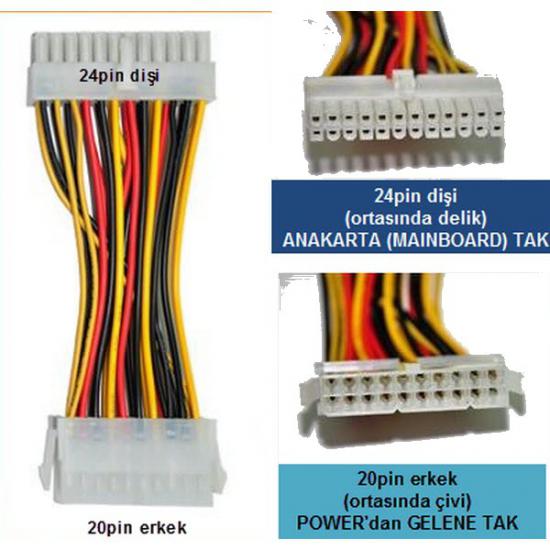 ATX Power Dönüştürücü Kablo (20 pin to 24 pin)