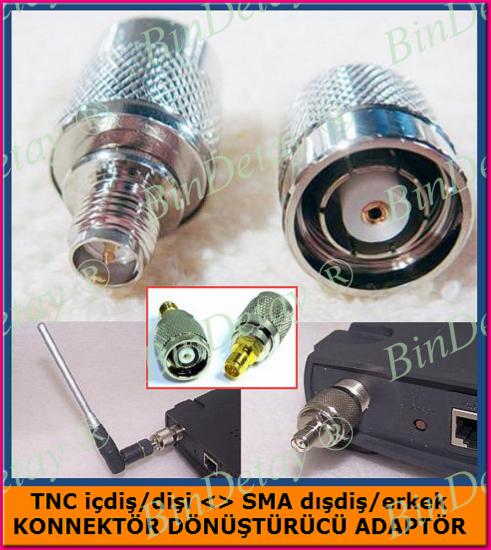 TNC to SMA Konnektör Dönüştürücü Adaptör (TNC dişi-içdiş to SMA erkek-dışdiş)