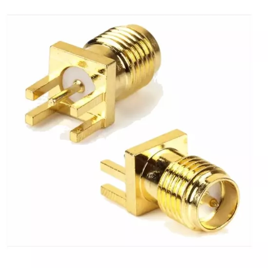 SMA Konnektör (SMA erkek-dışdiş PCB Montaj Tipi) (düz model) (Kenar)