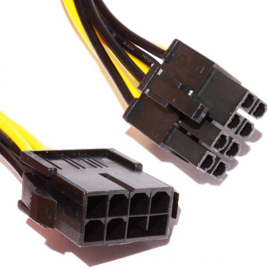 PCI-e to PCI-e Power Kablosu (PCI-e 8 pin to PCI-e 8 pin Uzatma Kablosu Riser-Extender) (20 cm)