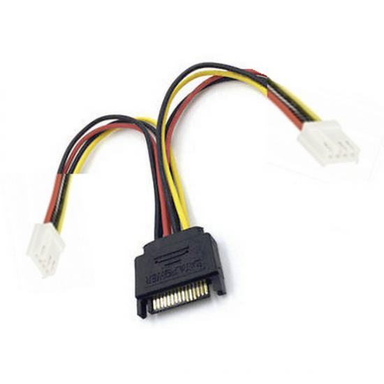 SATA to Floppy Power Dönüştürücü Kablo (SATA erkek-2 adet Floppy 4 pin dişi)