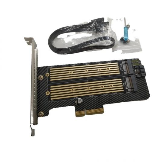 M.2 NVME SSD + M.2 SATA SSD to PCI-e 3.0 x4 anakart Dönüştürücü Adaptör (PCI-e 2.0 ÇALIŞAMAZ)