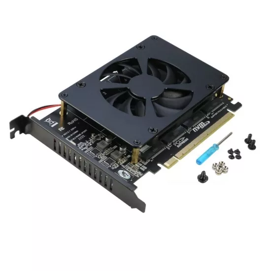 4 Ports M.2 NVMe SSD to PCI-e x16 Dönüştürücü Adaptör (anakartınız min. PCI-e 3.0 ve PCI-e Bifurcation Desteklemelidir)