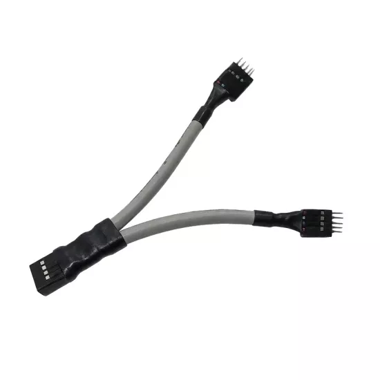 Anakart USB 2.0 Çoklayıcı Kablo (Anakart Tarafı USB 2.0 Dişi 9 pin to 2 adet USB 2.0 Erkek 9 pin ÇATAL) (10 cm)